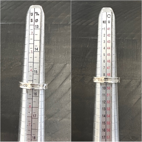 ๐ TIFFANY&CO. 1837 Silver 925 Thin Band Ring sz: 49 - Picture 9 of 12